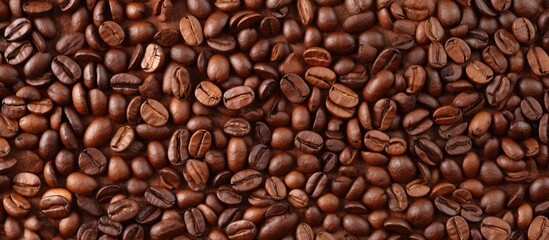 Roasted coffee beans can serve as a backdrop and add texture isolated pastel background Copy space