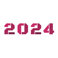 2024 year text pink color design