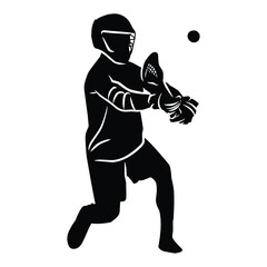 hand drawn silhouette of a lacrosse player. graphic assets in the form of shadows of lacrosse players that can be used for background designs