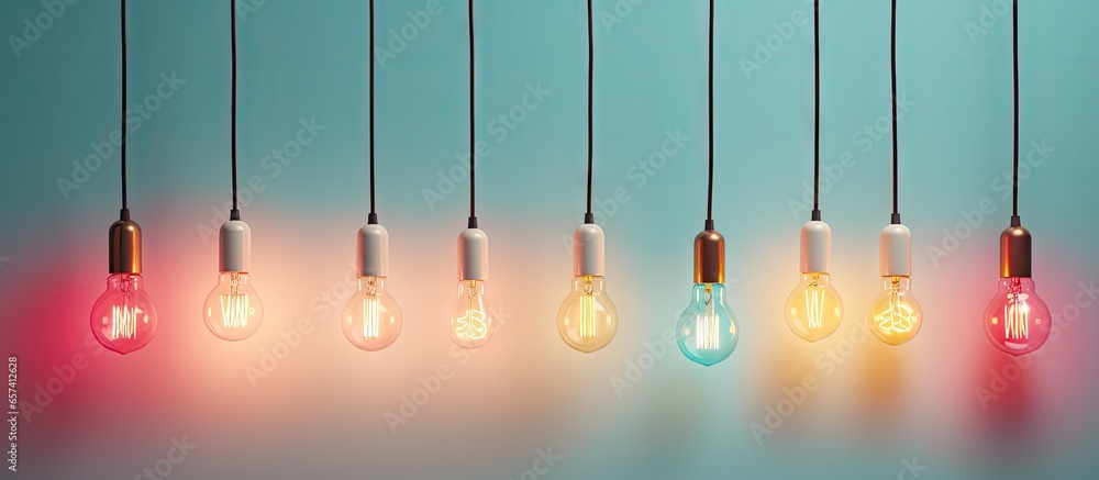 Aufkleber copy space image on isolated background with light bulb lamps