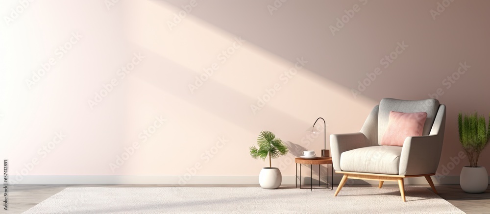 Poster copy space image on isolated background carpet for interior decoration rendered in cgi