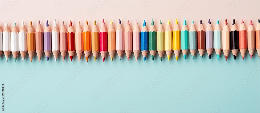 Aufkleber copy space image on isolated background with color pencils isolated