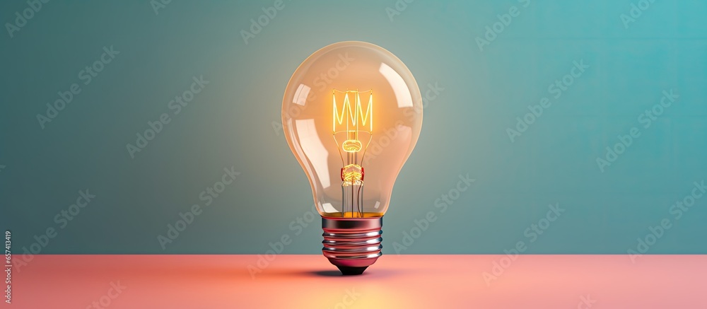 Poster copy space image on isolated background with light bulb lamps