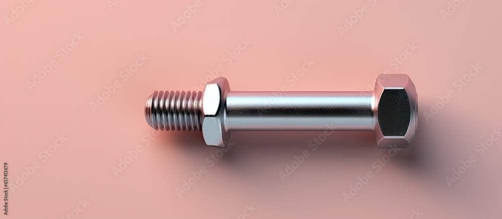 Poster copy space image on isolated background with isolated bolt and nut