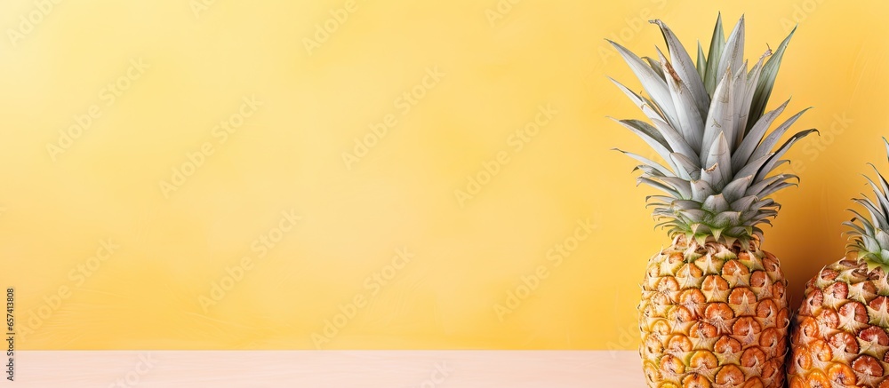 Poster copy space image on isolated background pineapple isolation