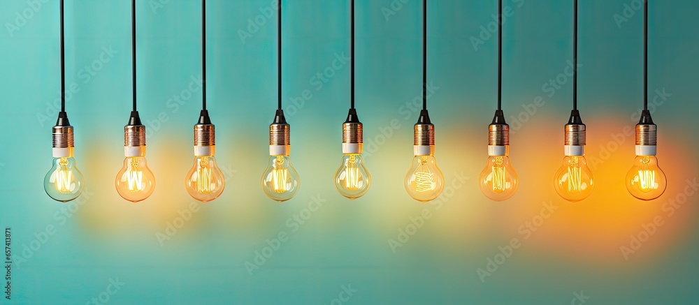 Poster copy space image on isolated background with light bulb lamps