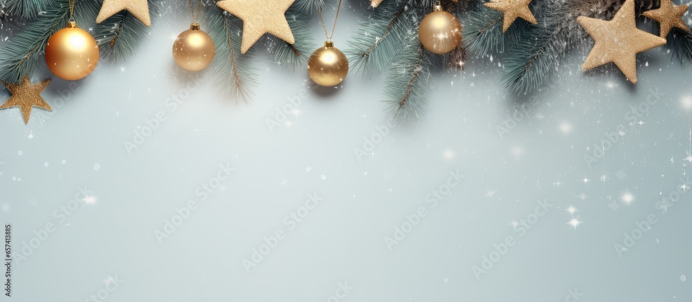 Fototapete copy space image on isolated background with festive elements and room for writing