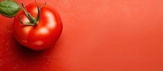 copy space image on isolated background with red tomato - obrazy, fototapety, plakaty