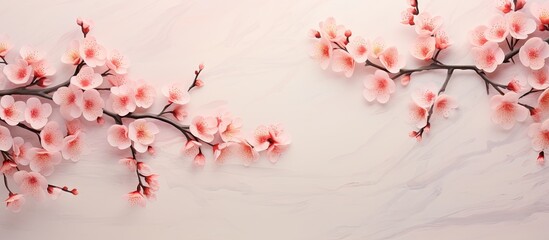 Plum flowers on isolated pastel background Copy space are perfect for Chinese New Year