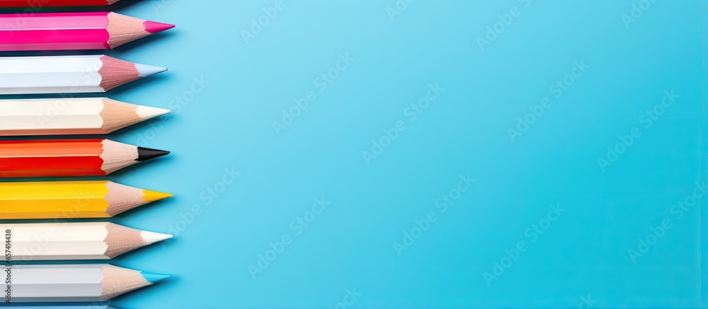 Poster copy space image on isolated background with color pencils isolated