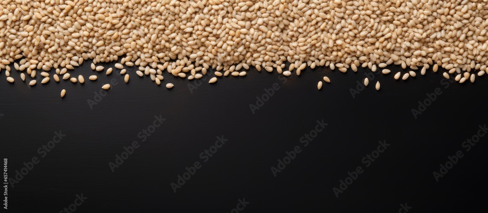 Wall mural copy space image on isolated background with sesame seeds