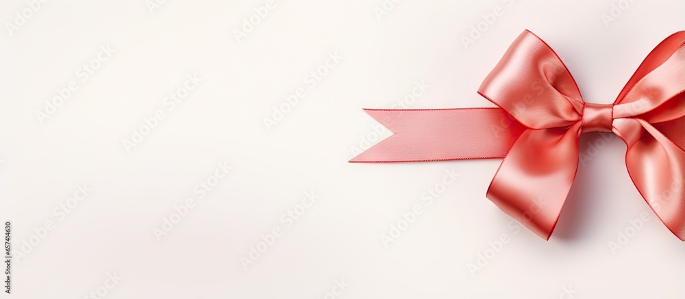 Poster copy space image on isolated background with a bright red ribbon