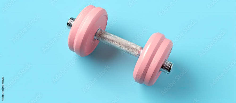 Poster copy space image on isolated background with dumbbell