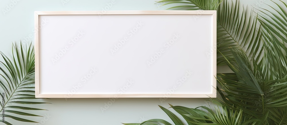 Aufkleber copy space image on isolated background with empty wooden frame for design