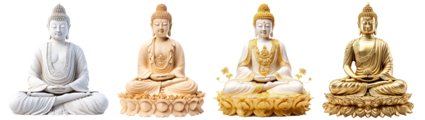 Rolgordijnen Set of buddha statues, cut out © Yeti Studio