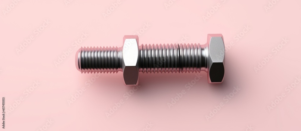 Poster copy space image on isolated background with isolated bolt and nut