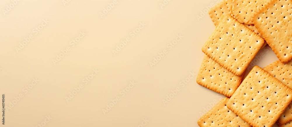 Poster copy space image on isolated background with sandwich crackers