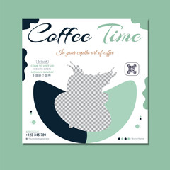 Obraz premium Premium quality coffee flyer square