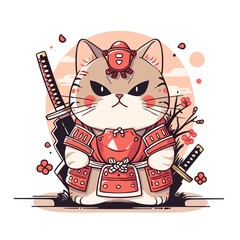 Cute Cat Samurai