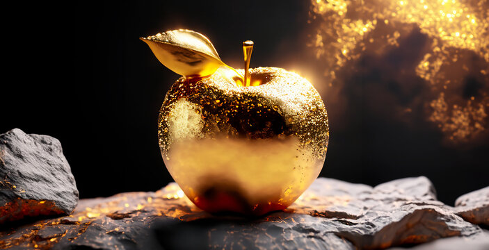 The Golden Apple of Discord from Greek myth AI generated illustration