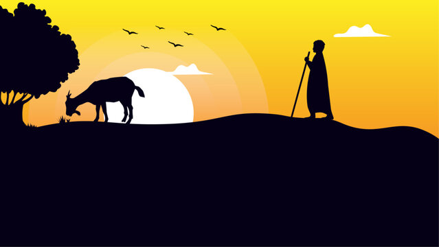 Nature Landscape Vector Illustration, Wallpaper, Background, Digital Art.