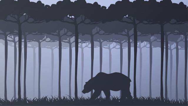 Nature Landscape Vector Illustration, Wallpaper, Background, Digital Art.
