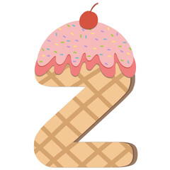 Strawberry Ice Cream Letter z