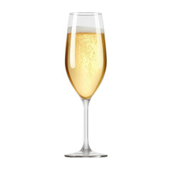 Glass of champagne on transparent background