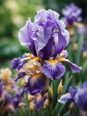 Beautiful iris flower in the garden