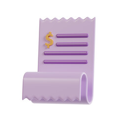 Invoice 3D Icon render