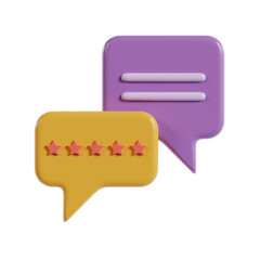 Customer Feedback with Five Star Rating in Speech Bubble