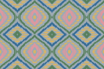 Motif Ikat Paisley Embroidery Background. Ikat Chevron Geometric Ethnic Oriental Pattern traditional.aztec Style Abstract Vector illustration.design for Texture,fabric,clothing,wrapping,sarong.