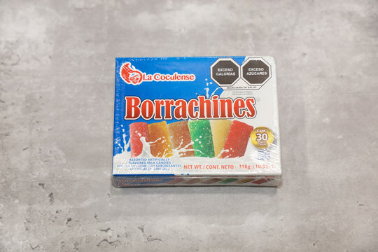 A box of La Coculense Borrachines Mexican candy. San Diego, CA USA on April 16, 2023. 