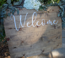 Welcome sign with space for text.