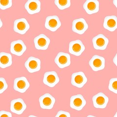 seamless pattern with sunny sid up on pink background