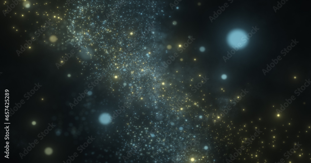 Poster abstract green energy magic round particles round with bokeh effect glowing background