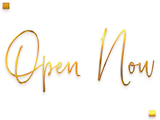 Open Now Gold PNG Typography Text Transparent Image
