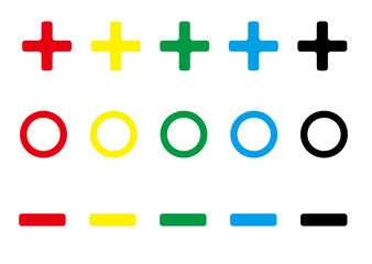 Fototapeta premium カラフルな白縁のボタンアイコン