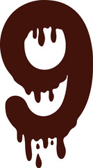 Isolated set of numbers and symbols on white background.
