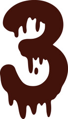 Isolated set of numbers and symbols on white background.