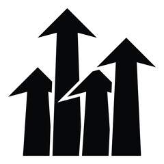 growth symbol arrow icon, vector isolated on white background. modern design and simple business concept