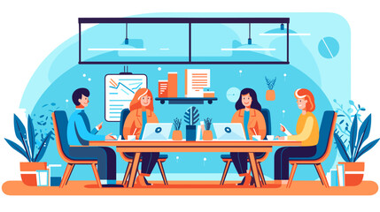 Concept vector illustration of business meeting.
