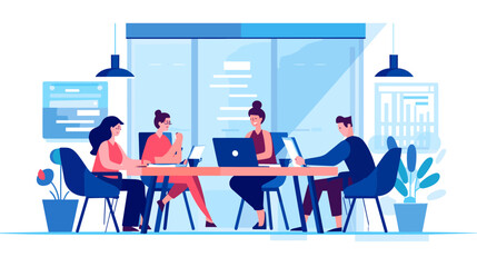 Concept vector illustration of business meeting.
