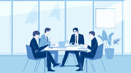 Concept vector illustration of business meeting.
