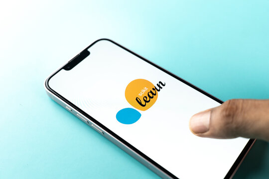 West Bangal, India - july 5, 2023 : Scikit learn ai logo on phone screen stock image.