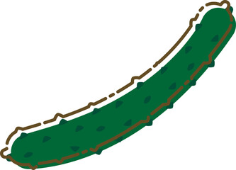 Simple cucumber illustration - for kids