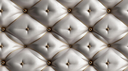 White Leather with Golden Wire and Diamonds Seamless Pattern Bumped Background