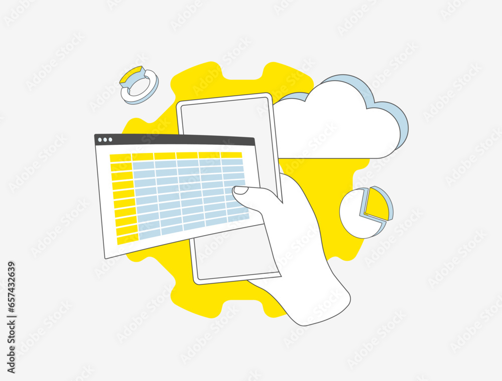 Aufkleber cloud-based accounting and finance audit. cloud accounting software for business with multiple users