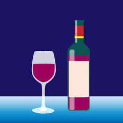 Red wine and bottle