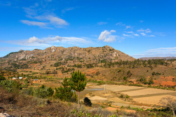 Paysage des hautes-terres de Madagascar